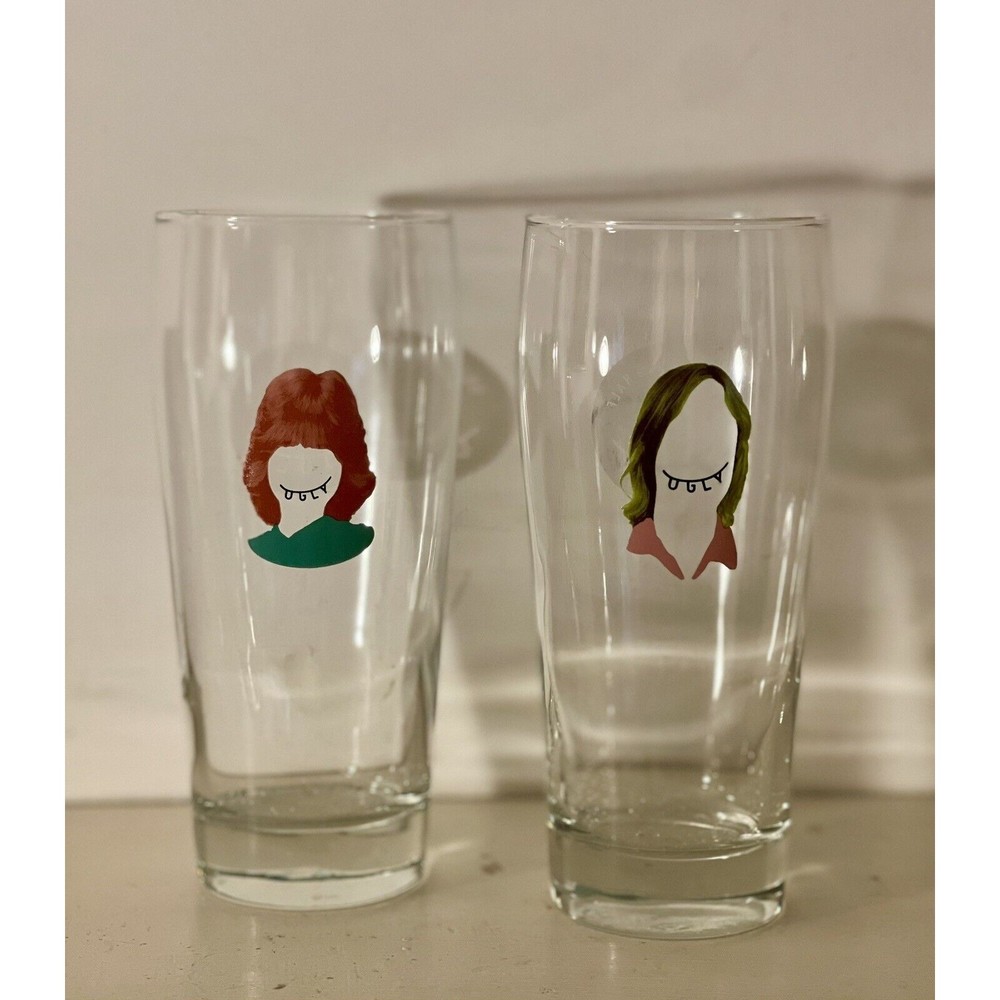 Ugly Half Beer Co. Pint Glasses Set of 2 Craft Brewery Glassware Clear Graphic